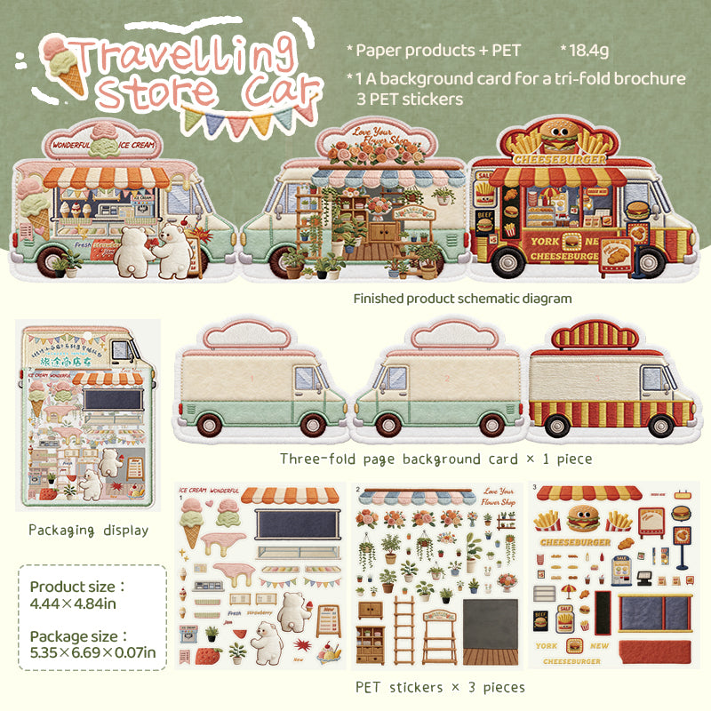 Embroidery Theme Vol. 2 | Scene Garden 25.0 Series | Sticker Scene, 3D Miniature Scene Stickers, Stress-Relief DIY Stickers, Scene-Setting Stickers, DIY Stickers