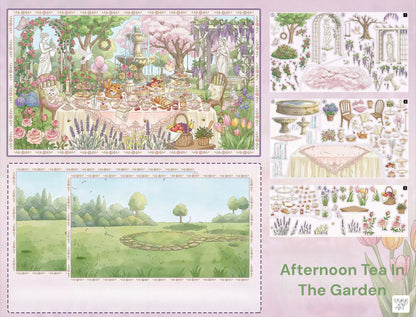 Vintage Theme | Big Size | Scene Garden 30.0 Series | Sticker Scene, 3D Miniature Scene Stickers, Stress-Relief DIY Stickers, Scene-Setting Stickers, DIY Stickers