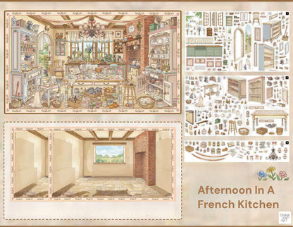 Vintage Theme | Big Size | Scene Garden 30.0 Series | Sticker Scene, 3D Miniature Scene Stickers, Stress-Relief DIY Stickers, Scene-Setting Stickers, DIY Stickers