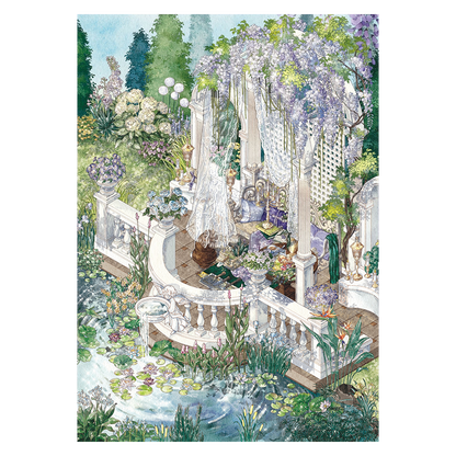 Wisteria Garden | Laser Light Effect | Big Size | Scene Garden 27.0 Series | Sticker Scene, 3D Miniature Scene Stickers, Stress-Relief DIY Stickers, Scene-Setting Stickers, DIY Stickers