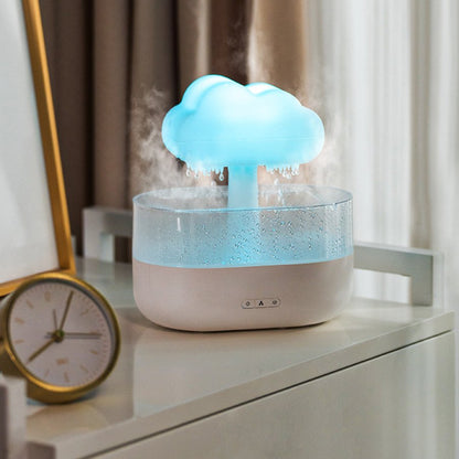 Cloud & Raindrop Essential Oil Diffuser | Aroma Diffuser | Color Changing Aroma Humidifier - Creative Desktop Air Freshener with Colorful LED Lights - YYBB ART