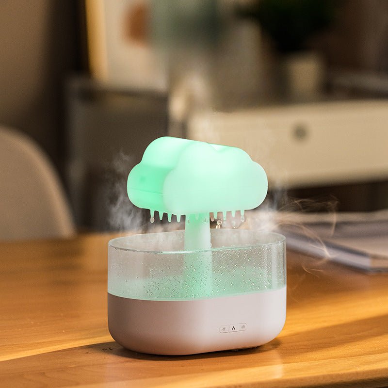 Cloud & Raindrop Essential Oil Diffuser | Aroma Diffuser | Color Changing Aroma Humidifier - Creative Desktop Air Freshener with Colorful LED Lights - YYBB ART