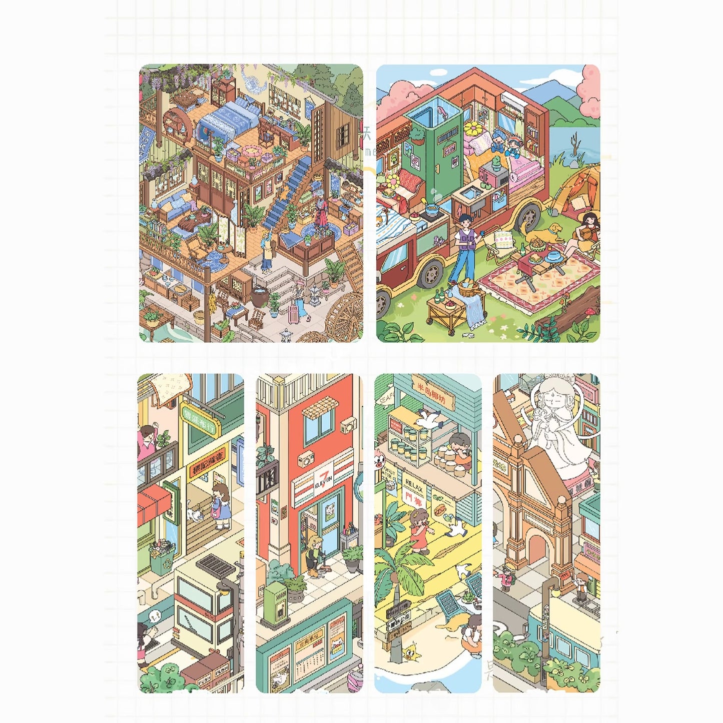 City Trip | Scene Time 16.0 Series, Sticker Scene, 3D Miniature Scene Stickers, Stress-Relief DIY Stickers, Scene-Setting Stickers, DIY Stickers