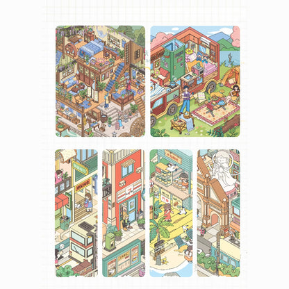 City Trip | Scene Time 16.0 Series, Sticker Scene, 3D Miniature Scene Stickers, Stress-Relief DIY Stickers, Scene-Setting Stickers, DIY Stickers