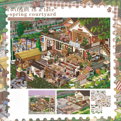 Stories Under The Eaves | Snowy Hot Spring Retreat | Big Size | Scene Garden 26.0 Series | Sticker Scene, 3D Miniature Scene Stickers, Stress-Relief DIY Stickers, Scene-Setting Stickers, DIY Stickers
