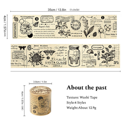 About the past Series Washi Tape, Scrapbook Washi Tape, Junk Journal Decor Washi Tape, Collage Washi Tape - YYBB ART