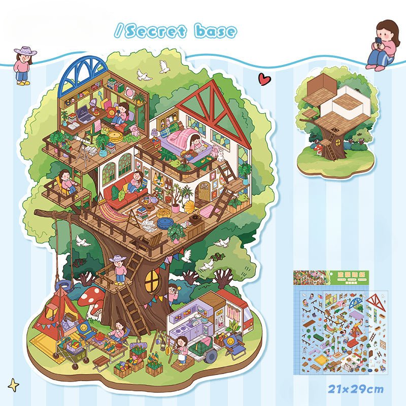 Big Size | Scene Art 18.0 Series | Sticker Scene, 3D Miniature Scene Stickers, Stress - Relief DIY Stickers, Scene - Setting Stickers - YYBB ART