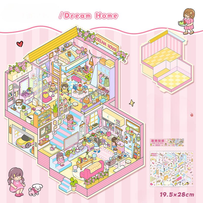 Big Size | Scene Art 18.0 Series | Sticker Scene, 3D Miniature Scene Stickers, Stress - Relief DIY Stickers, Scene - Setting Stickers - YYBB ART