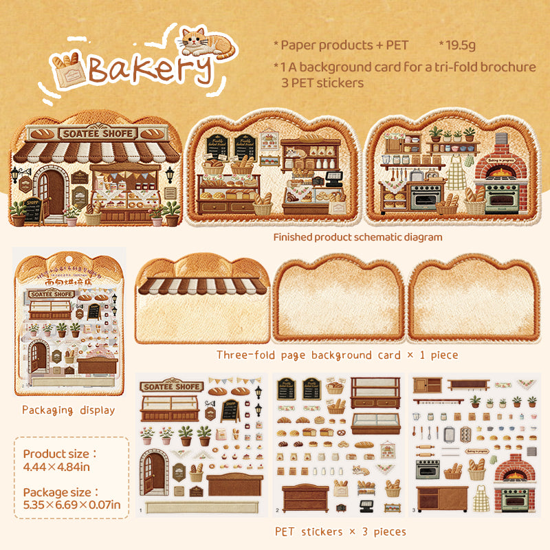 Embroidery Theme Vol. 2 | Scene Garden 25.0 Series | Sticker Scene, 3D Miniature Scene Stickers, Stress-Relief DIY Stickers, Scene-Setting Stickers, DIY Stickers