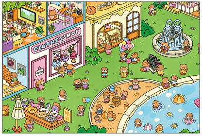 Summer Park | Pocket Scene Series 7.0 | Sticker Scene, 3D Miniature Scene Stickers, Stress-Relief DIY Stickers, Scene-Setting Stickers, DIY Stickers