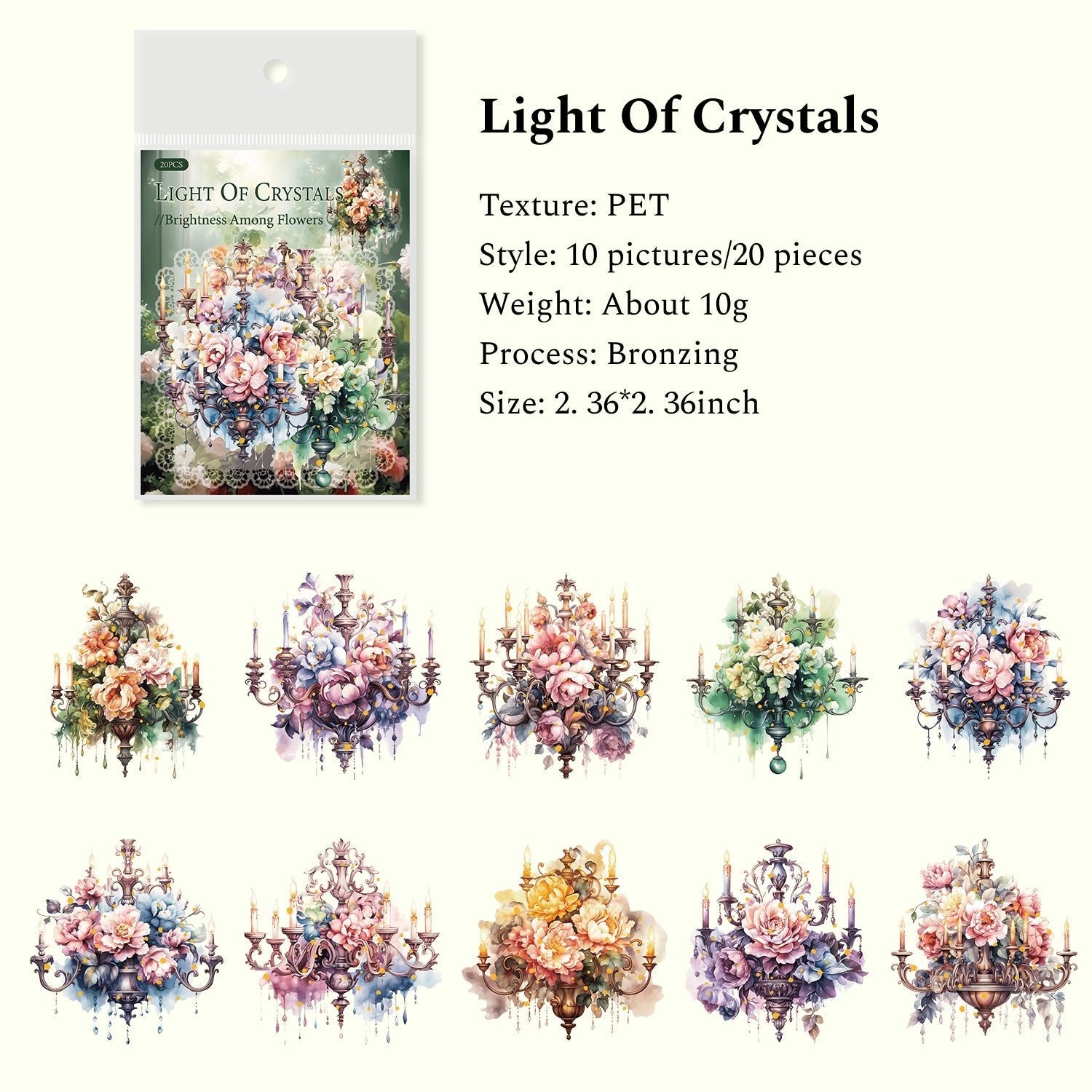 Brightness Among Flowers Series Scrapbooking Stickers, Journal Stickers, Collage PET Stickers - YYBB ART