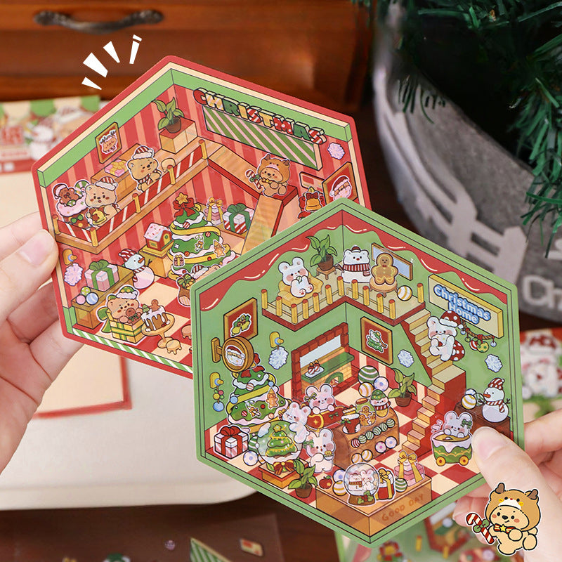 Christmas Theme | Scene Art 1.0 Series | Sticker Scene, 3D Miniature Scene Stickers, stress-relief DIY stickers, Scene-setting Stickers