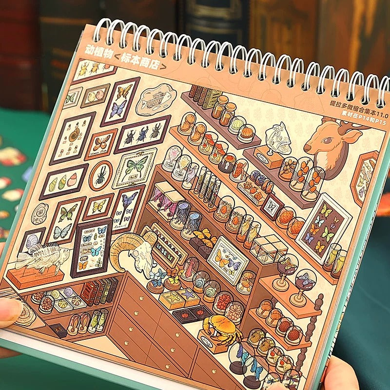 Tema em Estoque Vol. 2 | Bar de Ramen Self-Service | Loja de Espetos | Coleção Paisagem Série 10.0 | Livro de Adesivos, Cena de Adesivos, Adesivos de Cena em Miniatura 3D, Adesivos DIY para Alívio do Estresse, Adesivos de Cenário, Livro de Adesivos DIY