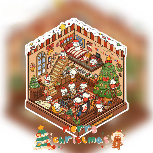 Christmas Theme | Scene Time 1.0 Series, Sticker Scene, 3D Miniature Scene Stickers, stress-relief DIY stickers, Scene-setting Stickers