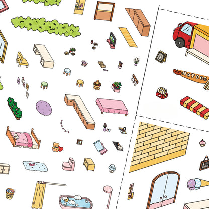 Summer Park | Pocket Scene Series 7.0 | Sticker Scene, 3D Miniature Scene Stickers, Stress-Relief DIY Stickers, Scene-Setting Stickers, DIY Stickers