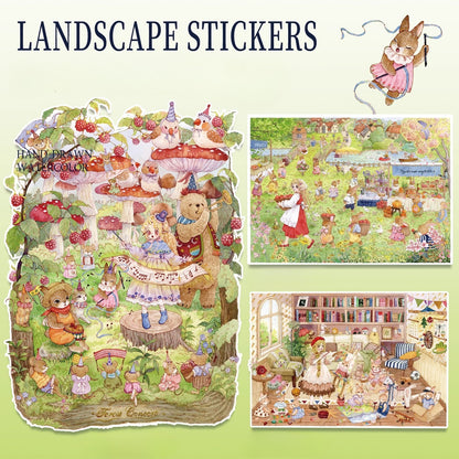 Ręcznie Narysowana Scena | Scene Garden Seria 8.0 | Naklejki Sceny, 3D Naklejki Miniatur Sceny, Naklejki DIY Przeciwlękowe, Naklejki Do Ustawiany Sceny, Naklejki DIY