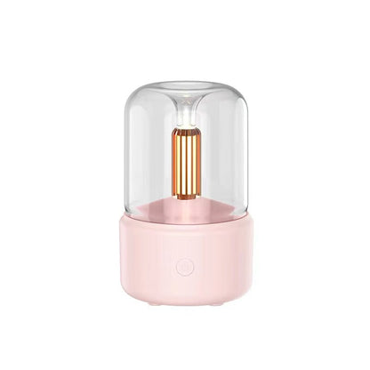 2 - in - 1 Flameless Candle Light & Aroma Diffuser | USB Essential Oil Humidifier with Romantic Flickering Light - Modern Home Fragrance Device - YYBB ART