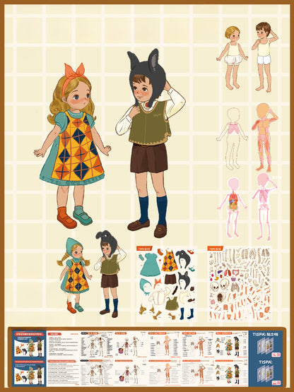 Människans anatomi, Anatomisk & Restaurering 3.0, Klistermärkesscen, 3D Miniatyrs scenkläster, Avstressande DIY - klistermärken, Sceninriktning - klistermärken, DIY - klistermärken