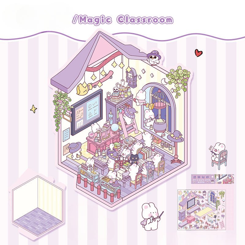 Cute Theme | Scene Art 17.0 Series | Sticker Scene, 3D Miniature Scene Stickers, Stress - Relief DIY Stickers, Scene - Setting Stickers - YYBB ART