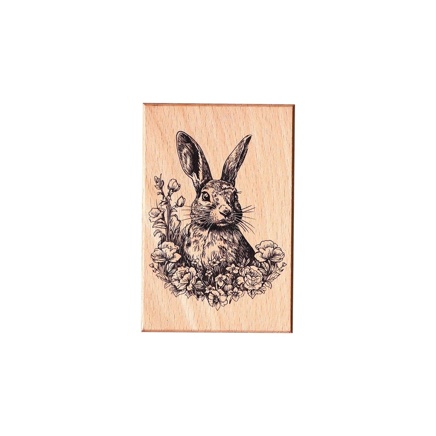 Jungle Rabbit Scrapbooking Stamp - Vintage Wooden Scrapbook Stamp Series - YYBB ART