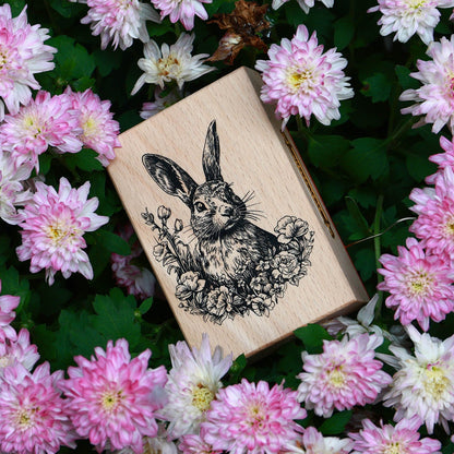 Jungle Rabbit Scrapbooking Stamp - Vintage Wooden Scrapbook Stamp Series - YYBB ART