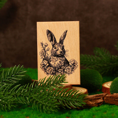 Jungle Rabbit Scrapbooking Stamp - Vintage Wooden Scrapbook Stamp Series - YYBB ART