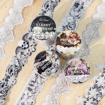 Lace Dance Series Journal Tape, Scrapbooking Tape Stickers, Collage PET Tape Stickers - YYBB ART