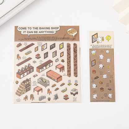 Miniature Scene Pre-cut Journal Stickers for Scene-Setting, 3D Layered Pop-up House Journal Stickers