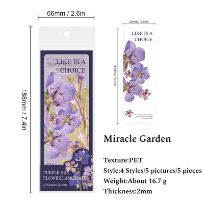 Miracle Garden Series PET Bookmark, Scrapbooking Materials, Decor Label, Collage Art Supplies - YYBB ART