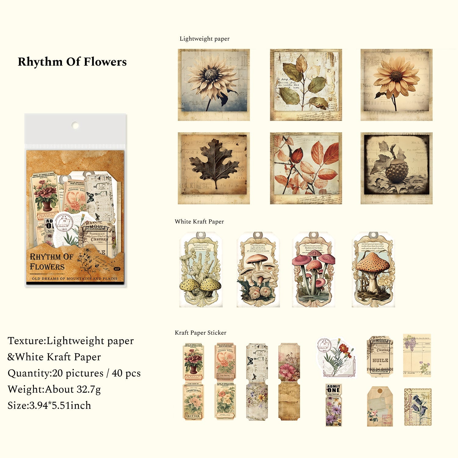 Old Dreams Of Mountains And Plains Series Scrapbook Material Paper Pack, Papers & Stickers, Vintage Junk Journal Paper, DIY Collage Decor Papers and Stickers - YYBB ART