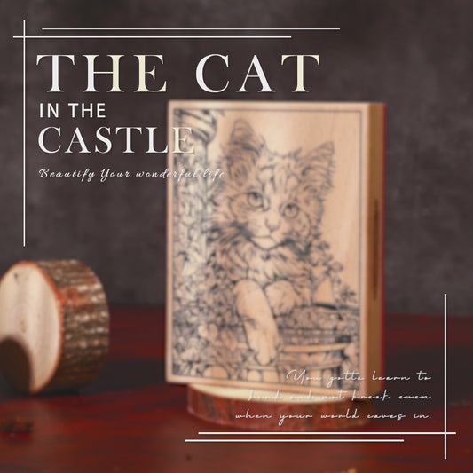 The cat in the Castle Scrapbooking Stamps - Vintage Wooden Scrapbooking Stamp Series