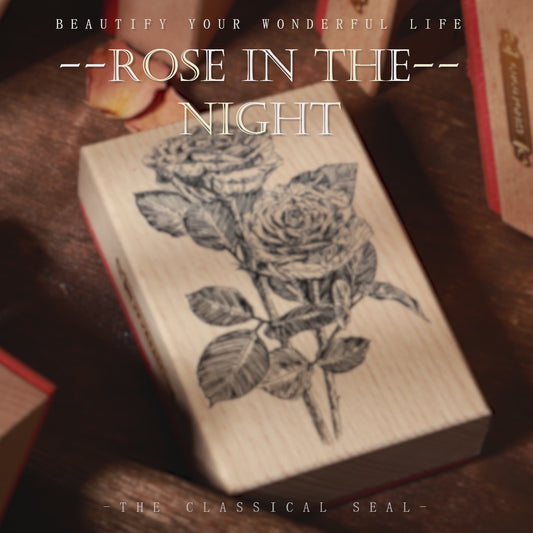 Rose in the Night Scrapbooking Stamps - Vintage Wooden Scrapbooking Stamp Series