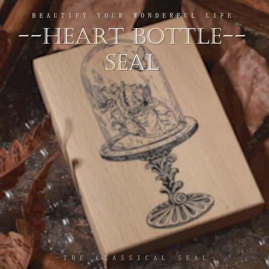 Heart Bottle Scrapbooking Stamps - Vintage Wooden Scrapbooking Stamp Series