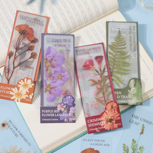 Miracle Garden Series PET Bookmark, Scrapbooking Materials, Decor Label, Collage Art Supplies