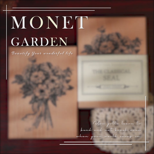 Monet Garden Scrapbooking Stamps - Vintage Wooden Scrapbooking Stamp Series