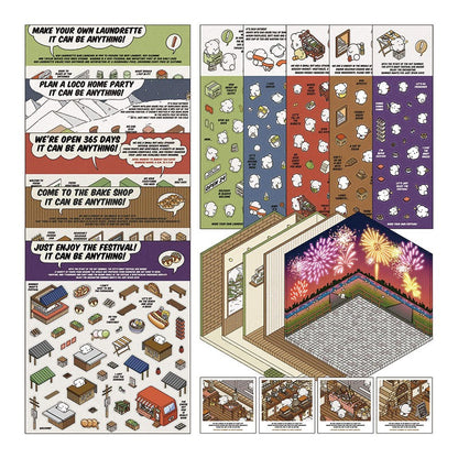 Miniature Scene Pre-cut Journal Stickers for Scene-Setting, 3D Layered Pop-up House Journal Stickers