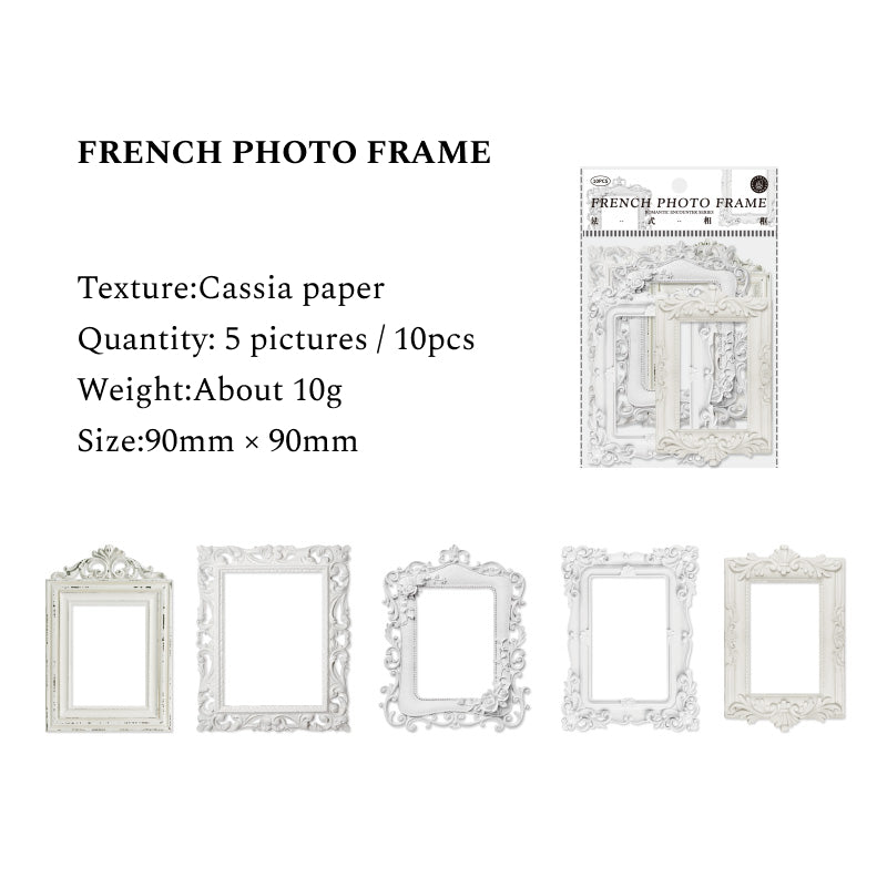Romantic Encounter Series Hollow Embossed Vintage Frame Collage Card, Scrapbooking Material Paper Card, Journal Decor Materials - YYBB ART