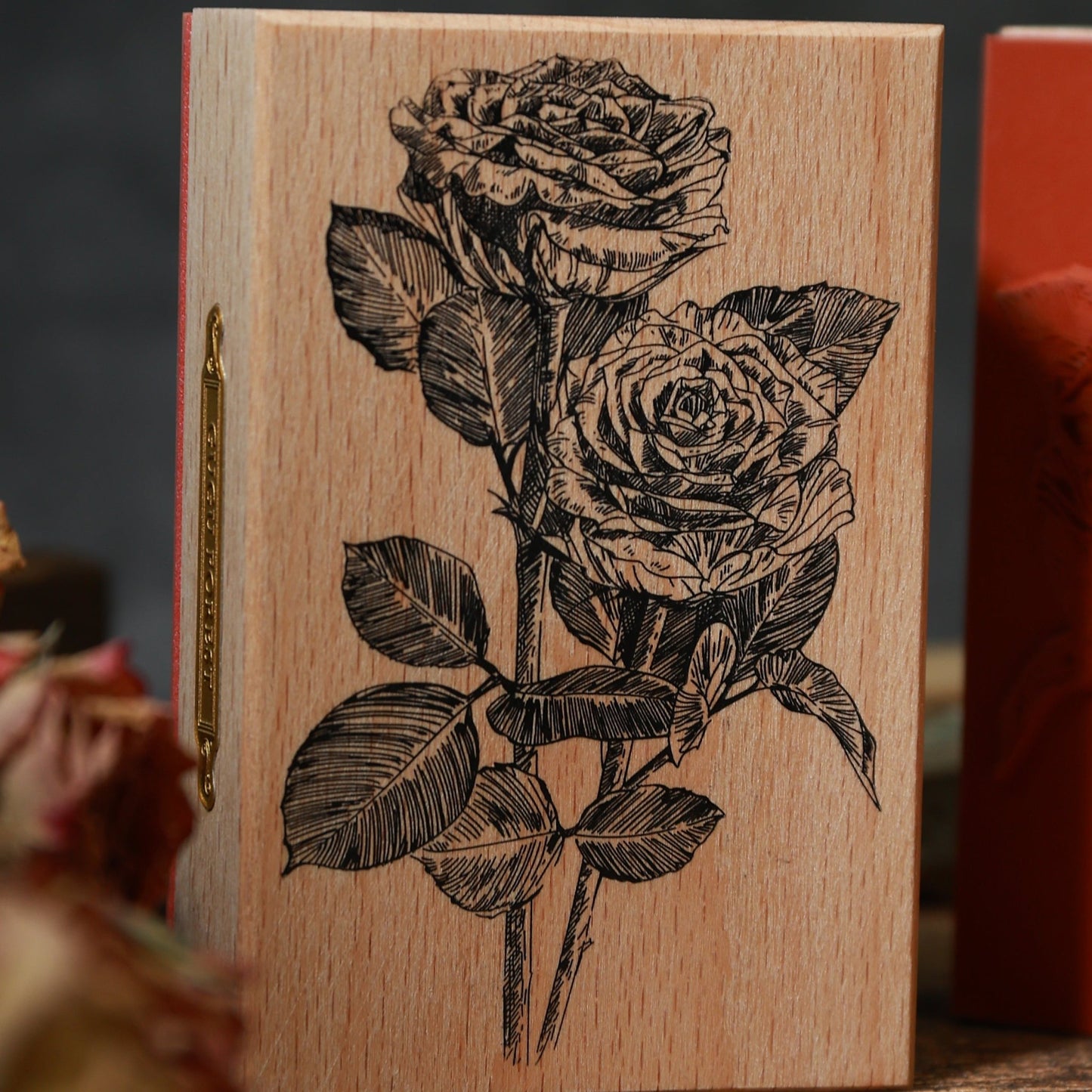 Rose in the Night Scrapbooking Stamps - Vintage Wooden Scrapbooking Stamp Series - YYBB ART