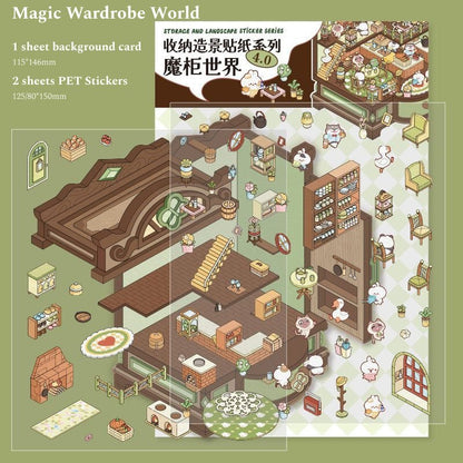 Scene Magic 4.0, 3D Miniature Scene Stickers, stress - relief DIY stickers, Scene - setting stickers, DIY handmade stickers - YYBB ART