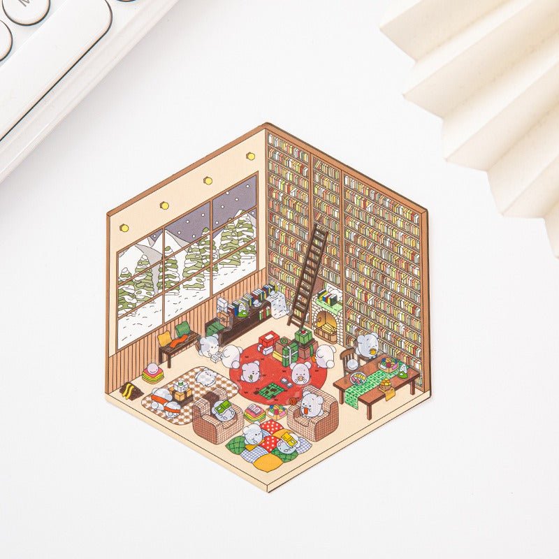 Scene World 2.0 Series, Miniature Scene Pre - cut Journal Stickers for Scene - Setting, 3D Layered Pop - up House Journal Stickers - YYBB ART