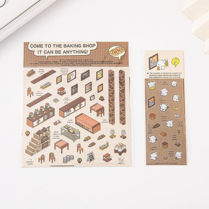 Scene World 2.0 Series, Miniature Scene Pre - cut Journal Stickers for Scene - Setting, 3D Layered Pop - up House Journal Stickers - YYBB ART