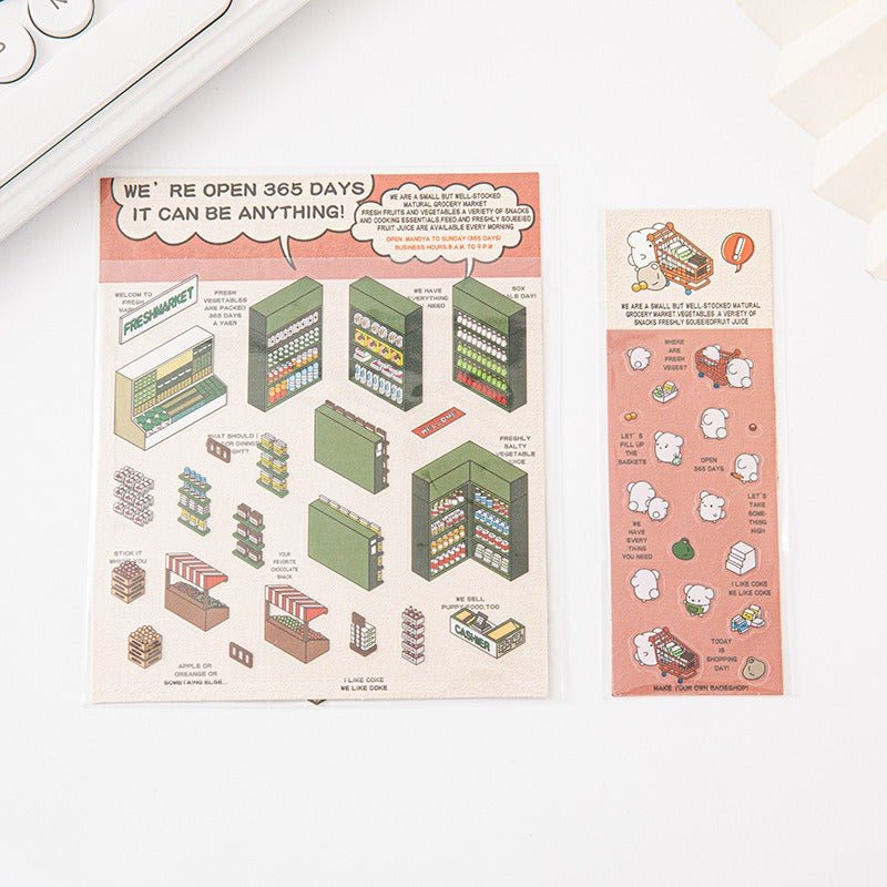 Scene World 2.0 Series, Miniature Scene Pre - cut Journal Stickers for Scene - Setting, 3D Layered Pop - up House Journal Stickers - YYBB ART