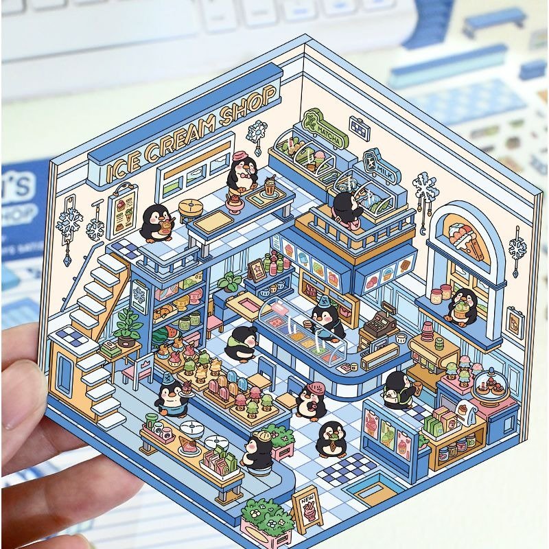 Scene World 3.0 Series, 3D Miniature Scene Stickers, stress-relief DIY ...
