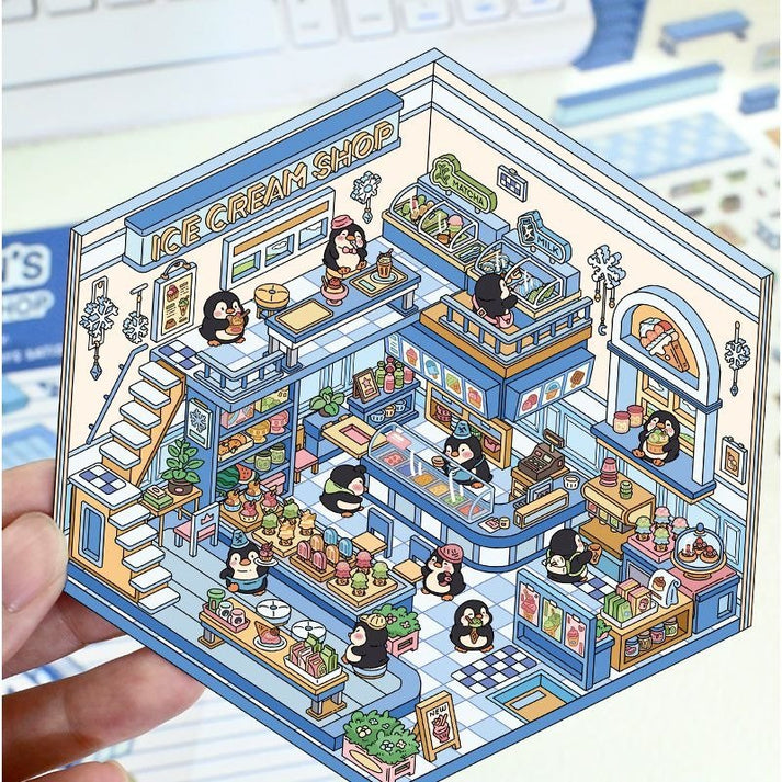 Scene Stickers Type Scene World 3.0 Series, 3D Miniature Scene Stickers, stress-relief DIY ...