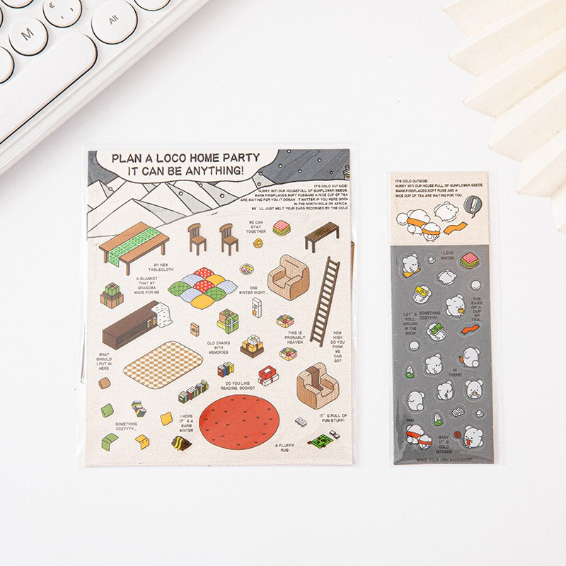 Miniature Scene Pre-cut Journal Stickers for Scene-Setting, 3D Layered Pop-up House Journal Stickers