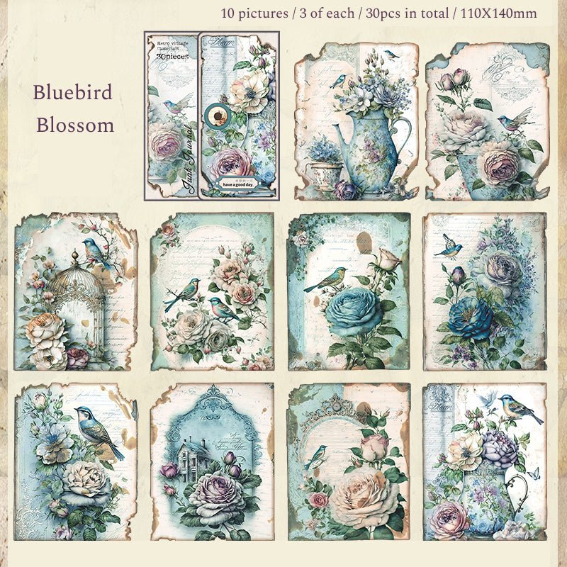The Lost Garden Series Vintage Junk Journal Paper, Plants and Animals Scrapbooking Paper, Vintage Collage Decor Paper - YYBB ART