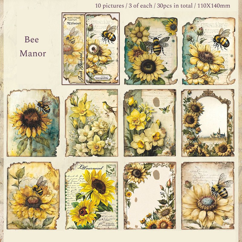 The Lost Garden Series Vintage Junk Journal Paper, Plants and Animals Scrapbooking Paper, Vintage Collage Decor Paper - YYBB ART
