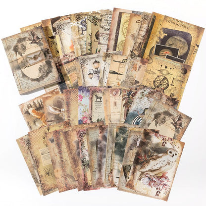 Twilight series on earth Series Vintage Scrapbooking Material Paper Book, 100 Sheets Junk Journal Paper, Collage DIY Paper - YYBB ART