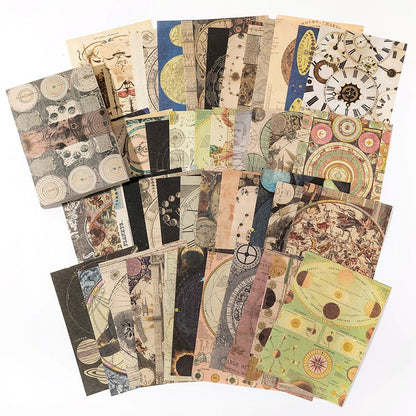 Twilight series on earth Series Vintage Scrapbooking Material Paper Book, 100 Sheets Junk Journal Paper, Collage DIY Paper - YYBB ART