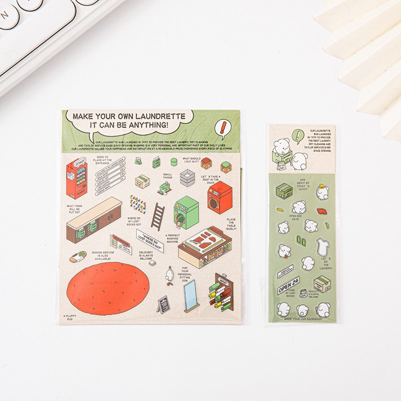 Miniature Scene Pre-cut Journal Stickers for Scene-Setting, 3D Layered Pop-up House Journal Stickers